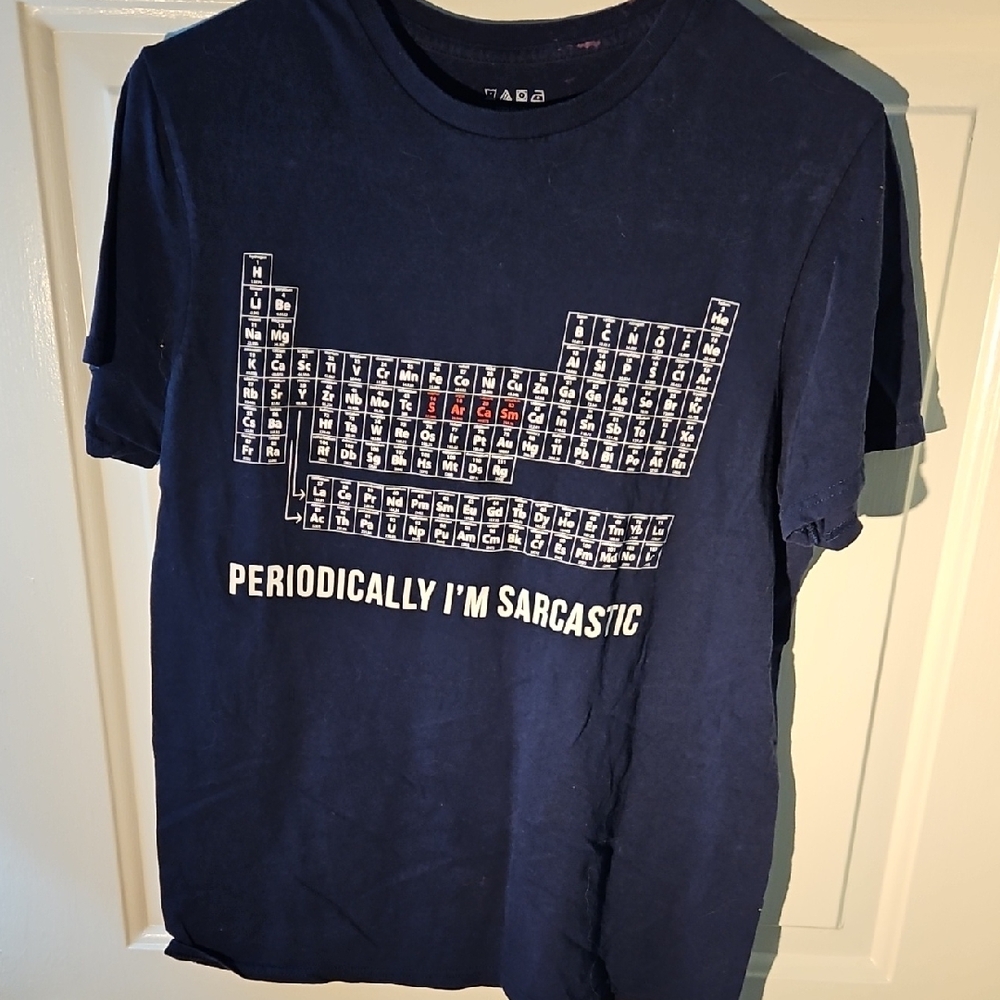 Navy Blue Periodic Table Graphic T-Shirt